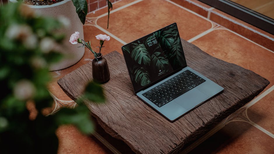 Home office workspace for blogging and research
